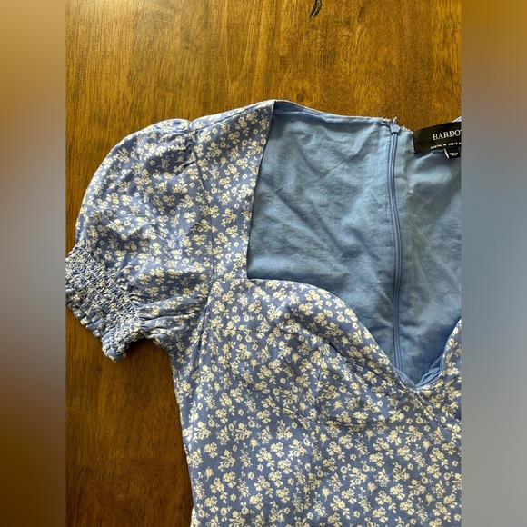 Bardot Light Blue Floral Midi Dress Size S - Picture 5 of 11